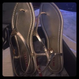 Prada gold colored sandal